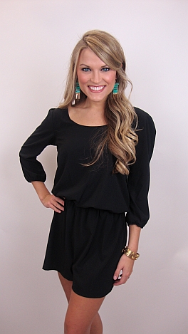 Cut To The Chase Romper, Black