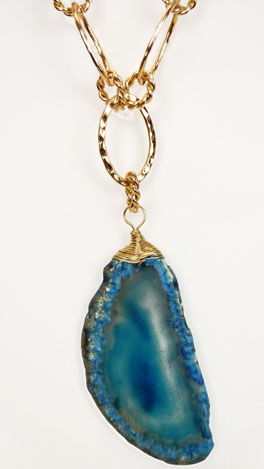 Sliced Blue Rock Necklace