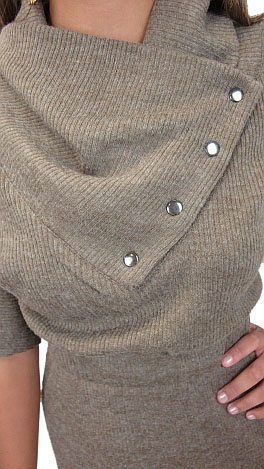 Rolo Sweater Dress, Taupe