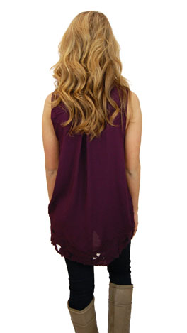 Bareless Boho Tank, Eggplant