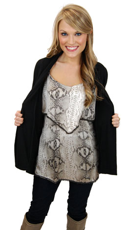 Juanita Cardigan, Black