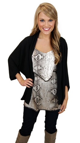 Juanita Cardigan, Black