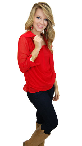 Ruby Red Blouse