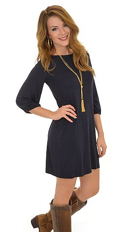 Basic Boatneck Tunic, Navy