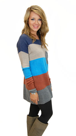 Cinnamon Spice It Up Sweater, Blue