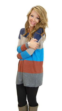 Cinnamon Spice It Up Sweater, Blue