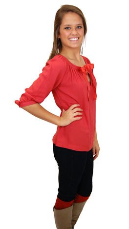 Bow & Arrow Blouse, Rust