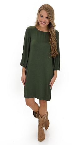 Basic Boatneck Tunic, Olive