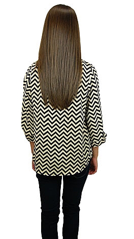 Laser Zag Top, Black Tan