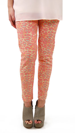 Coral Leopard Jeans