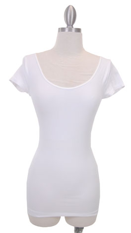 Famous Cap Sleeve Top, White