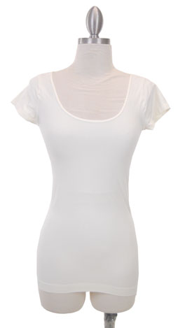 Famous Cap Sleeve Top, Ivory