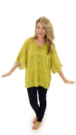 Chartreuse Lace Tunic