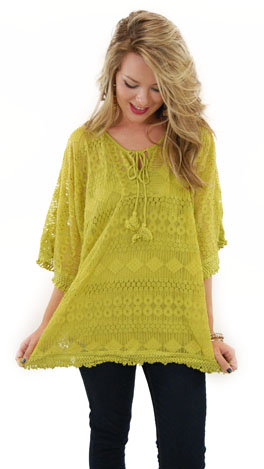 Chartreuse Lace Tunic