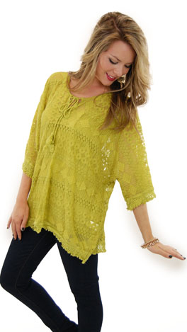Chartreuse Lace Tunic