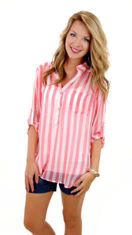 Candy Stripe Top, Pink