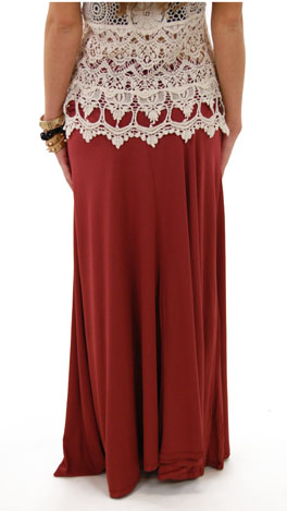 Solid Maxi Skirt, Spice