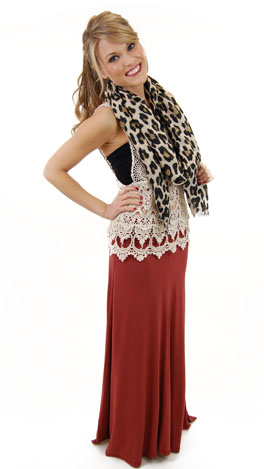 Solid Maxi Skirt, Spice