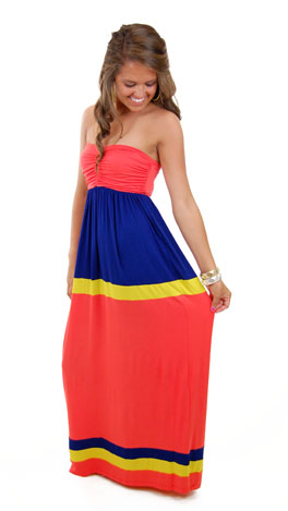Color-Block Party Maxi, Navy