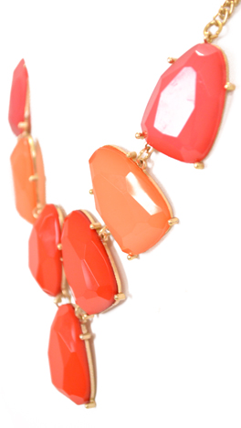 Orange Pink Y Necklace