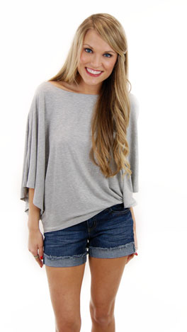 Wide Sleeve Tee, Gray