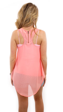 Sheer Thoughts Top, Coral