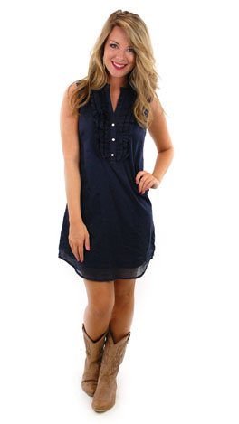 At Your Leisure Dress, Navy