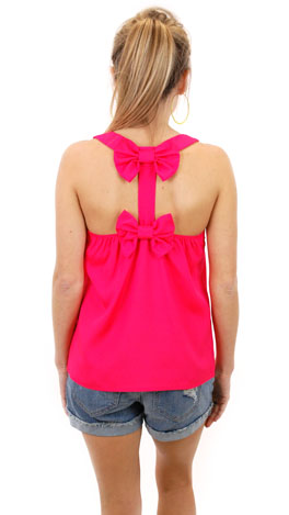 T Back Tank, Neon Pink