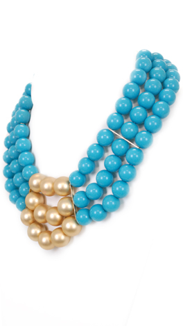 3 Strand Blue Beads Neck