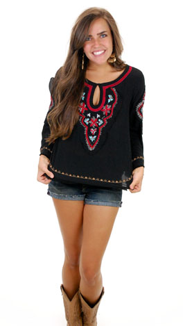 Stitched in Time Top, Black