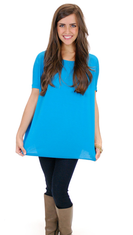 Outside the Box SS Top, Bright Blue