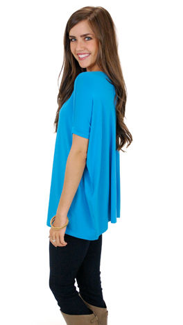 Outside the Box SS Top, Bright Blue