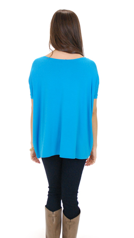 Outside the Box SS Top, Bright Blue