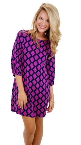 Basic Boatneck Tunic, Boysenberry Diamond