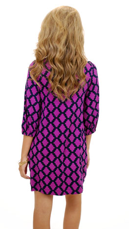 Basic Boatneck Tunic, Boysenberry Diamond