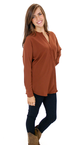 City Sleek Blouse, Brown