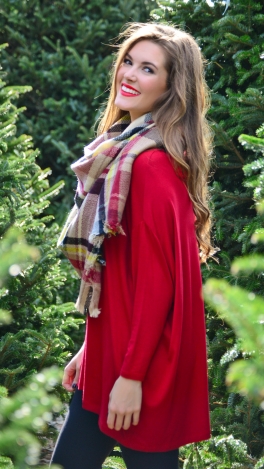 Slouchy Caftan, Red