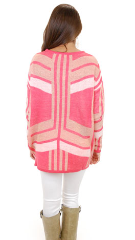 Gold Hearted Sweater, Coral