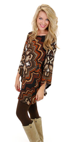 Kaleidoscope Dress, Brown Knit