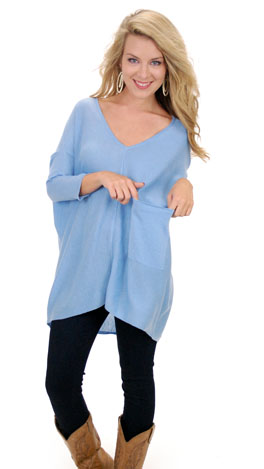 Coal Miner Sweater, Light Blue