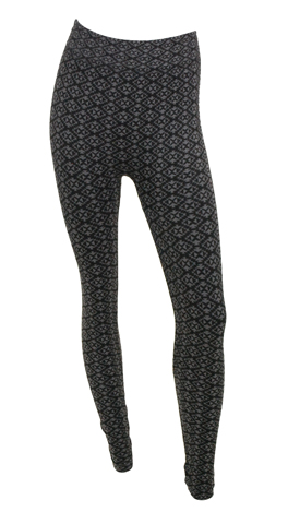 Tribal Print Leggings, Black