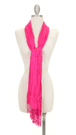 Hottie Pink Crinkle Scarf