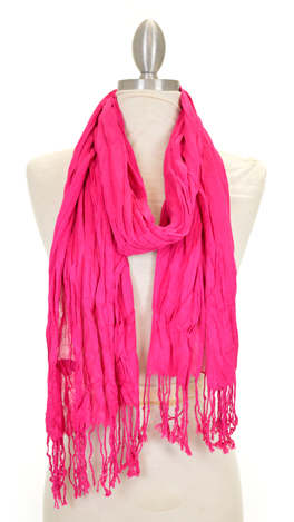 Hottie Pink Crinkle Scarf