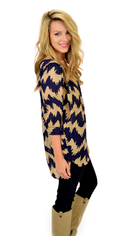 Boardwalk Blouse, Navy