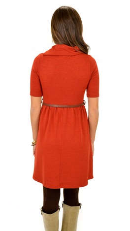 Push My Buttons Dress, Rust