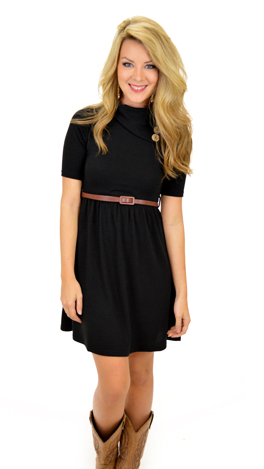 Push My Buttons Dress, Black