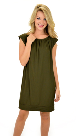 Simple Sak Dress, Olive