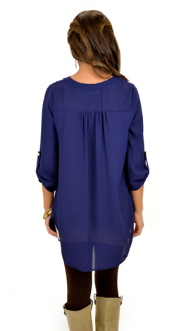 Simply Solid Tunic, Navy