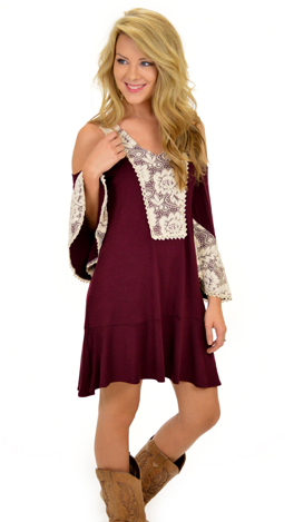 Judith March Merlot She Goes Dress