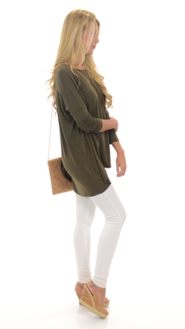 Cozy Folks Tee, Olive